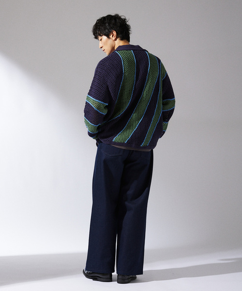 JOURNAL STANDARD relume（ジャーナルスタンダード　レリューム）の「CALIFORNIA クロシェアミ ニットカーディガン（カーディガン/ボレロ・メンズ・ブラック/ネイビー/ブラウン・MEDIUM/LARGE）」の6枚目の写真