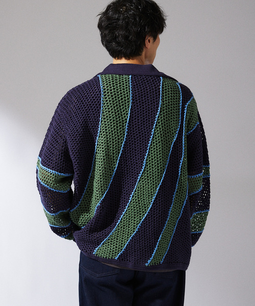 RELUME CALIFORNIA クロシェアミ ニットカーディガン　M JOURNAL STANDARD relume（ジャーナルスタンダード レリューム