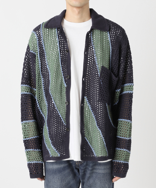 JOURNAL STANDARD relume（ジャーナルスタンダード　レリューム）の「CALIFORNIA クロシェアミ ニットカーディガン（カーディガン/ボレロ・メンズ・ブラック/ネイビー/ブラウン・MEDIUM/LARGE）」の12枚目の写真