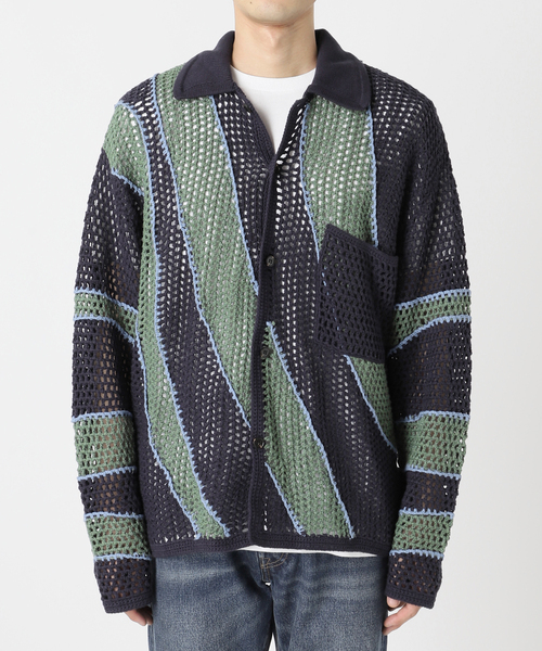 JOURNAL STANDARD relume（ジャーナルスタンダード　レリューム）の「CALIFORNIA クロシェアミ ニットカーディガン（カーディガン/ボレロ・メンズ・ブラック/ネイビー/ブラウン・MEDIUM/LARGE）」の15枚目の写真