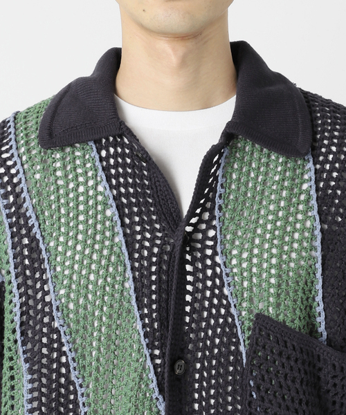 JOURNAL STANDARD relume（ジャーナルスタンダード　レリューム）の「CALIFORNIA クロシェアミ ニットカーディガン（カーディガン/ボレロ・メンズ・ブラック/ネイビー/ブラウン・MEDIUM/LARGE）」の22枚目の写真