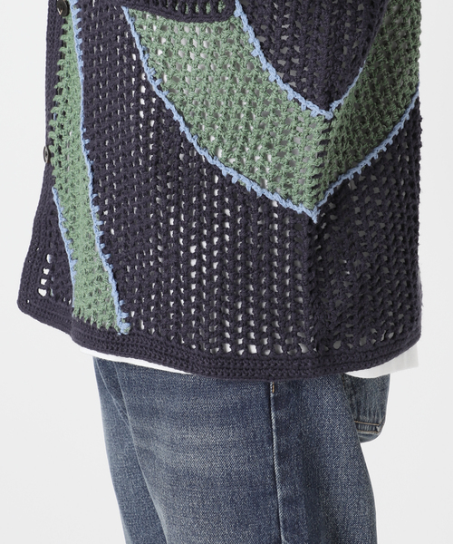 JOURNAL STANDARD relume（ジャーナルスタンダード　レリューム）の「CALIFORNIA クロシェアミ ニットカーディガン（カーディガン/ボレロ・メンズ・ブラック/ネイビー/ブラウン・MEDIUM/LARGE）」の19枚目の写真