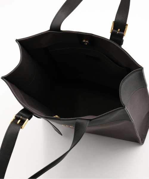 Leather Belt Handle ＆ Canvas Combination Mini Tote Bag（トート