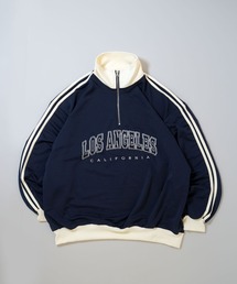 half zip track jacket/フロントロゴ刺繍 ハーフジップ トラックジャケット