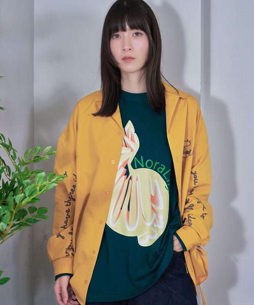 Nora Lily(ノラリリー)の「【Nora Lily】"B Y S" Side Gather Shirt Jacket (UNISEX)(シャツ/ブラウス・メンズ・ブラック/ライトブルー/マスタード/カーキオリーブ・FREE)」の4枚目の写真