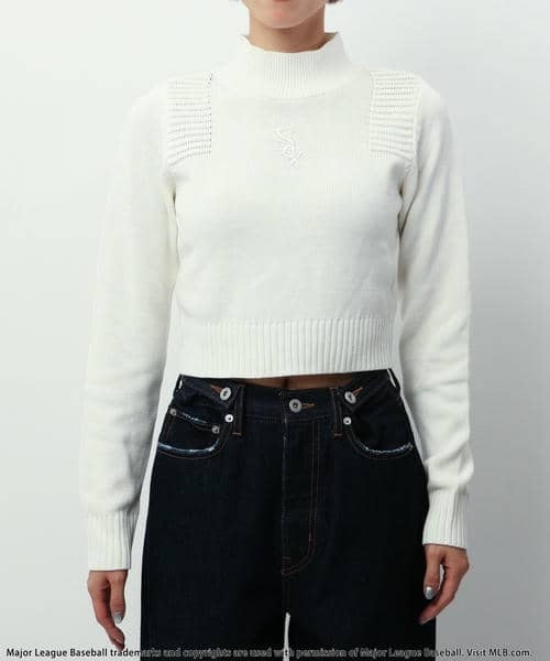 BACK TO THE FIELD（バック トゥー ザ フィールド）の「【MLB】エンボスハイネックニットトップス（ニット/セーター・レディース・レッド/ホワイト/ブラック・FREE）」の19枚目の写真