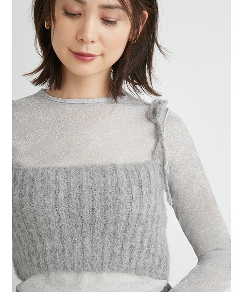 まみちゃん　eニット　グレー emmi（エミ）の「シャギーニットキャミソール（ニット/セーター）」 - WEAR