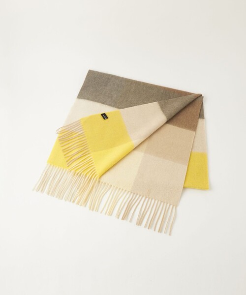 green label relaxing（グリーンレーベルリラクシング）の「ウールチェック ストール / マフラー（マフラー・レディース・ライトグレー/ピンク/ライム/イエロー/パープル・FREE）」の13枚目の写真
