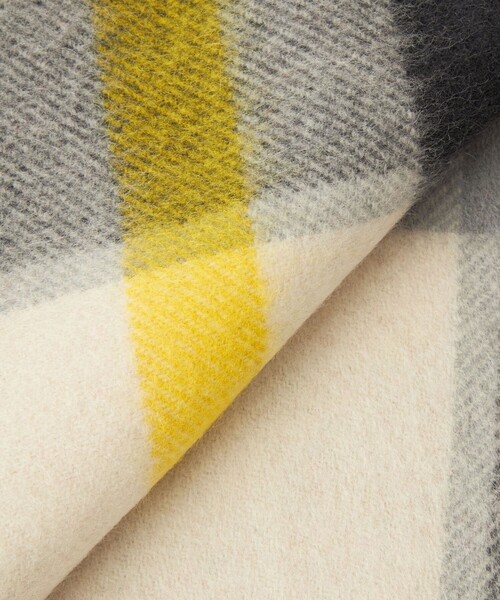 green label relaxing（グリーンレーベルリラクシング）の「ウールチェック ストール / マフラー（マフラー・レディース・ライトグレー/ピンク/ライム/イエロー/パープル・FREE）」の19枚目の写真