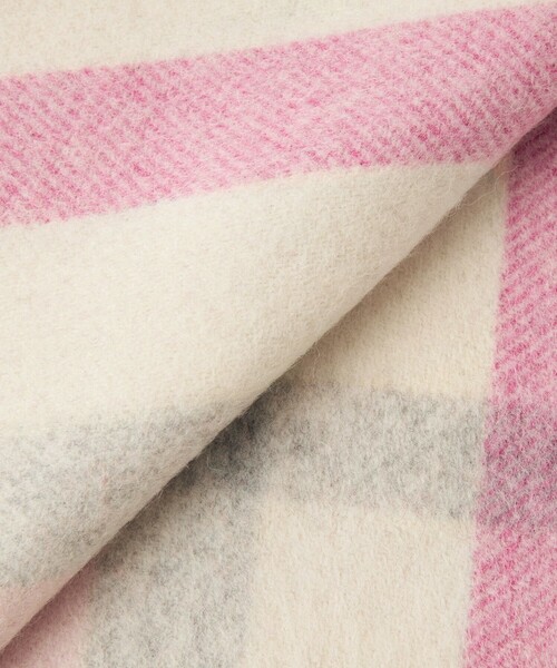 green label relaxing（グリーンレーベルリラクシング）の「ウールチェック ストール / マフラー（マフラー・レディース・ライトグレー/ピンク/ライム/イエロー/パープル・FREE）」の22枚目の写真