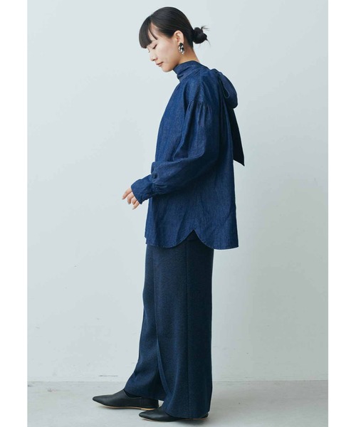 Rirandture デニムボウタイブラウス Rirandture デニムボウタイブラウス Rirandture スカーフ風ボウタイ