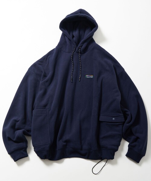 FREAK'S STORE（フリークスストア）の「限定展開 ビッグシルエット サイドポケット フリース プルオーバー パーカー（パーカー・メンズ・チャコールグレー/グレー/グレイッシュベージュ/オリーブ/ブラック/ネイビー・SMALL/MEDIUM/LARGE）」の11枚目の写真