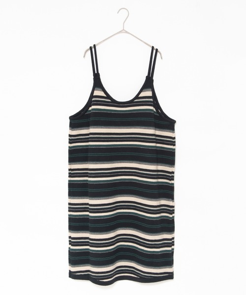 LOSUCA（ロスカ）の「ボーダーニットキャミワンピース  / ニットワンピース ボーダー ロング丈 ナチュラル フレンチ レトロ ヴィンテージ シティガール（ワンピース・レディース・ブラック・FREE）」の13枚目の写真
