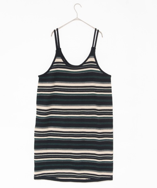 LOSUCA（ロスカ）の「ボーダーニットキャミワンピース  / ニットワンピース ボーダー ロング丈 ナチュラル フレンチ レトロ ヴィンテージ シティガール（ワンピース・レディース・ブラック・FREE）」の15枚目の写真