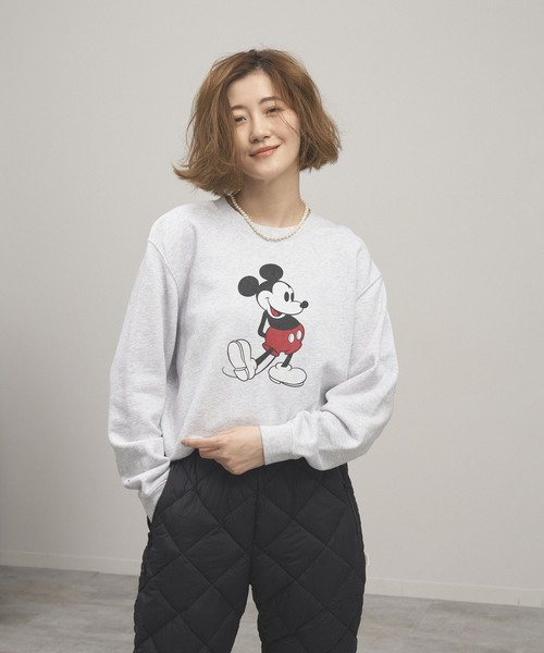 OUTDOOR PRODUCTS（アウトドアプロダクツ）の「GOOD ROCK SPEED Disney / 裏毛スウェットプルオーバー（Tシャツ/カットソー・レディース・ネイビー/チャコールグレー・FREE）」の3枚目の写真