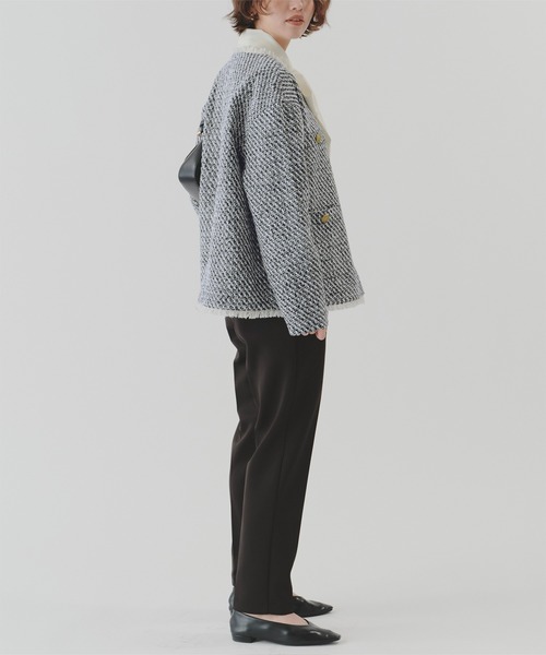 titivate（ティティベイト）の「ノーカラーツイードジャケット（ノーカラージャケット・レディース・グレー/ホワイト系その他/ブラック・L/M/S）」の15枚目の写真