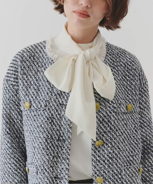 titivate（ティティベイト）の「ノーカラーツイードジャケット（ノーカラージャケット・レディース・グレー/ホワイト系その他/ブラック・L/M/S）」の19枚目の写真