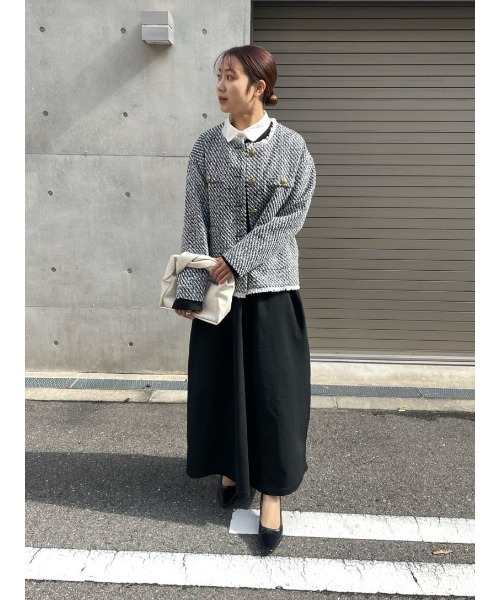 titivate（ティティベイト）の「ノーカラーツイードジャケット（ノーカラージャケット・レディース・グレー/ホワイト系その他/ブラック・L/M/S）」の12枚目の写真