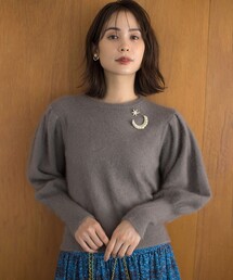 フラッフィーファー パフスリーブニット