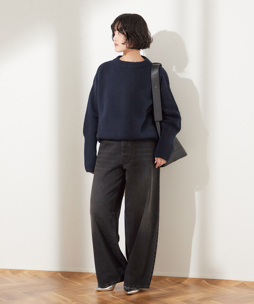 ISLAND TIDES(アイランドタイド)の「別注【ISLAND TIDES/アイランドタイド】ラムズウールC/N(ニット/セーター・レディース・サックスブルー/ネイビー/オレンジ・34)」の10枚目の写真