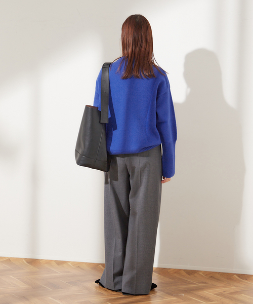 ISLAND TIDES(アイランドタイド)の「別注【ISLAND TIDES/アイランドタイド】ラムズウールC/N(ニット/セーター・レディース・サックスブルー/ネイビー/オレンジ・34)」の19枚目の写真