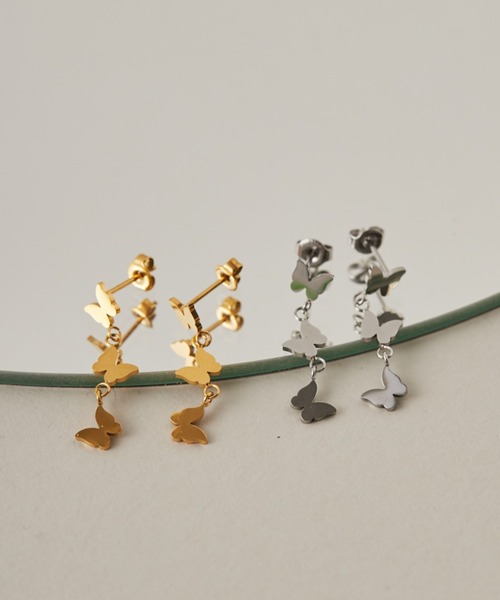 ciite' surgical stainless（シーテサージカルステンレス）の「【 金属アレルギー対応 】 バタフライピアス サージカルステンレス   (両耳用)（ピアス（両耳用）・レディース・ゴールド/シルバー・FREE）」の6枚目の写真