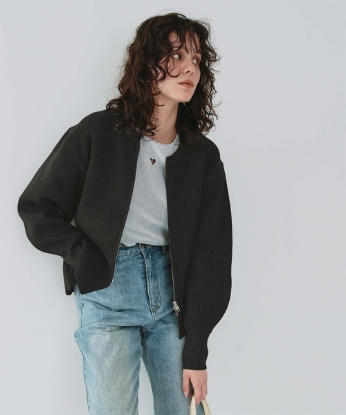 Wジップペプラムニットカーディガン（カーディガン/ボレロ