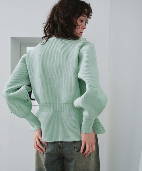 セール】Wジップペプラムニットカーディガン（カーディガン/ボレロ