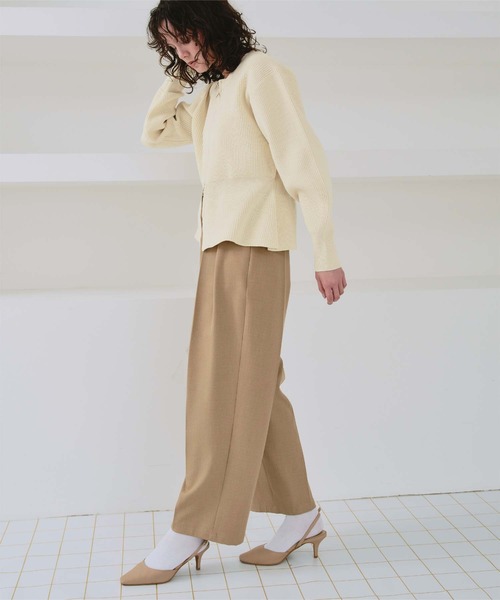 Wジップペプラムニットカーディガン（カーディガン/ボレロ）｜titivate