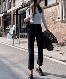 【URGE:】ハイウエスト 切りっぱなし デニムパンツ
