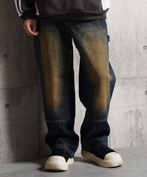 【Laufer】オーバーダイ ダブルニー デニム ペインターパンツ【セットアップ可能】/ Overdyed Double Knee Denim Painter Pants
