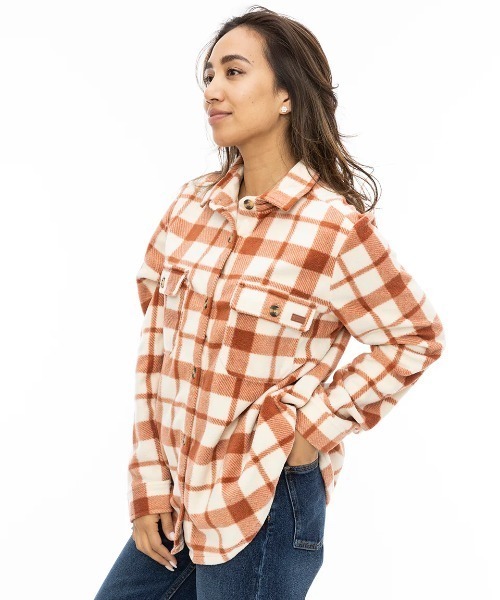 BILLABONG(ビラボン)の「BILLABONG レディース FORGE FLEECE 0 長袖シャツ/ビラボン総柄フリース長袖シャツ(シャツ/ブラウス・レディース・ライトブルー/ブラック/ネイビー/ブルー・MEDIUM)」の4枚目の写真
