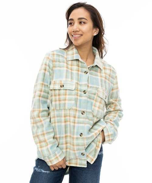 BILLABONG(ビラボン)の「BILLABONG レディース FORGE FLEECE 0 長袖シャツ/ビラボン総柄フリース長袖シャツ(シャツ/ブラウス・レディース・ライトブルー/ブラック/ネイビー/ブルー・MEDIUM)」の7枚目の写真