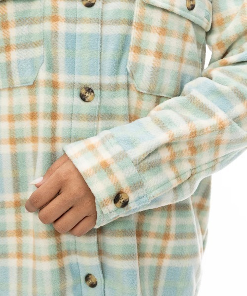 BILLABONG(ビラボン)の「BILLABONG レディース FORGE FLEECE 0 長袖シャツ/ビラボン総柄フリース長袖シャツ(シャツ/ブラウス・レディース・ライトブルー/ブラック/ネイビー/ブルー・MEDIUM)」の11枚目の写真