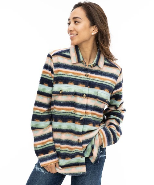 BILLABONG(ビラボン)の「BILLABONG レディース FORGE FLEECE 0 長袖シャツ/ビラボン総柄フリース長袖シャツ(シャツ/ブラウス・レディース・ライトブルー/ブラック/ネイビー/ブルー・MEDIUM)」の15枚目の写真