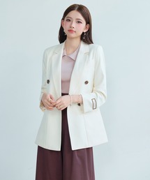 テーラードジャケット（ホワイト/白色系・ロング丈）ファッション通販
