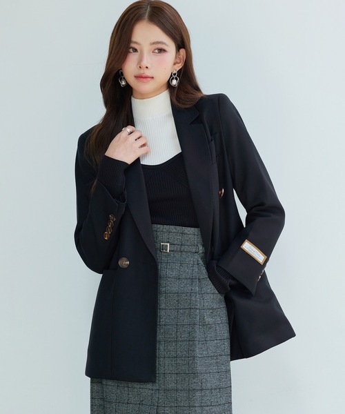 DRESS PLUS（ドレスプラス）の「スーツ レディース ジャケット カジュアルスーツ（テーラードジャケット・レディース・ブラック/ブラウン/アイボリー・M/L/XL/S）」の9枚目の写真