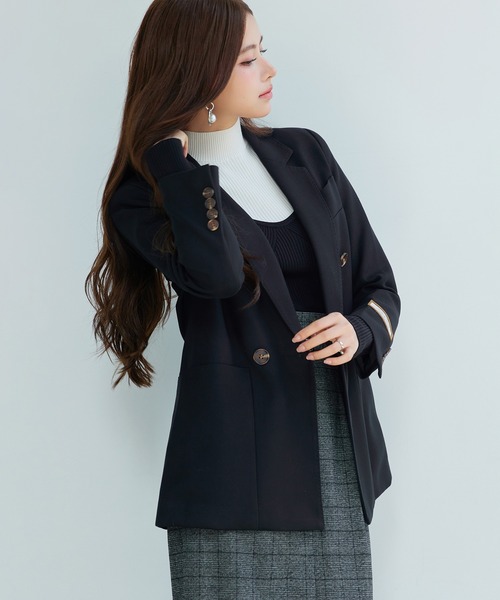 DRESS PLUS（ドレスプラス）の「スーツ レディース ジャケット カジュアルスーツ（テーラードジャケット・レディース・ブラック/ブラウン/アイボリー・M/L/XL/S）」の13枚目の写真
