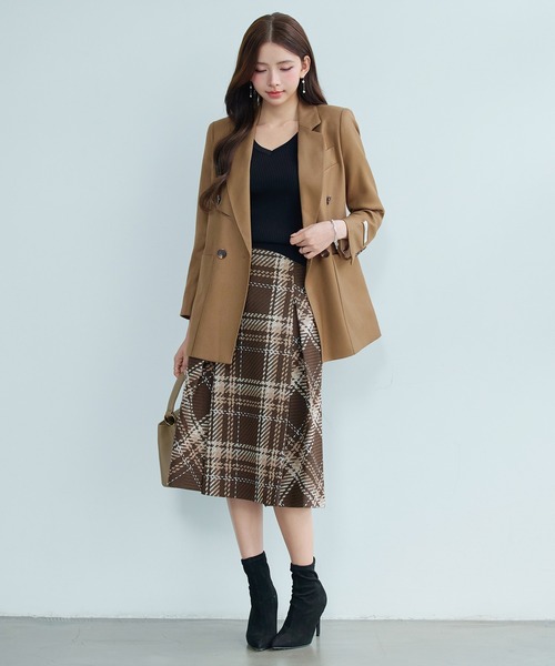 DRESS PLUS（ドレスプラス）の「スーツ レディース ジャケット カジュアルスーツ（テーラードジャケット・レディース・ブラック/ブラウン/アイボリー・M/L/XL/S）」の19枚目の写真