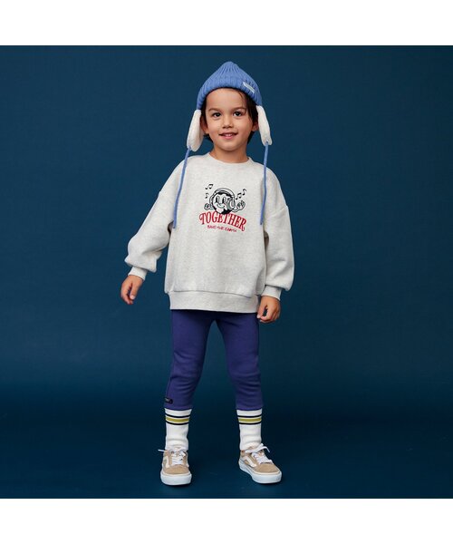 BREEZE（ブリーズ）の「耳付ニット帽（ニットキャップ/ビーニー・キッズ・ブルー/ベージュ/チャコール・50/54/58）」の6枚目の写真