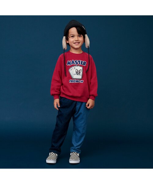 BREEZE（ブリーズ）の「耳付ニット帽（ニットキャップ/ビーニー・キッズ・ブルー/ベージュ/チャコール・50/54/58）」の7枚目の写真