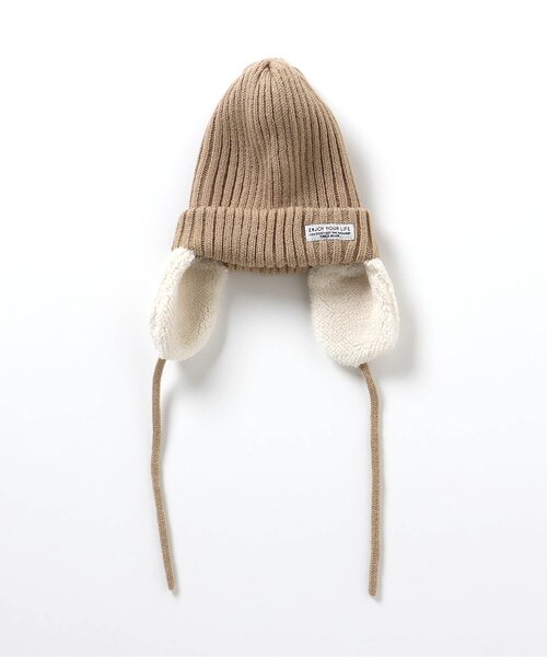 BREEZE（ブリーズ）の「耳付ニット帽（ニットキャップ/ビーニー・キッズ・ブルー/ベージュ/チャコール・50/54/58）」の10枚目の写真