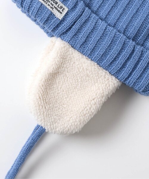 BREEZE（ブリーズ）の「耳付ニット帽（ニットキャップ/ビーニー・キッズ・ブルー/ベージュ/チャコール・50/54/58）」の11枚目の写真