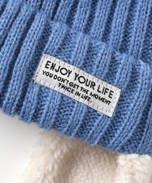 BREEZE（ブリーズ）の「耳付ニット帽（ニットキャップ/ビーニー・キッズ・ブルー/ベージュ/チャコール・50/54/58）」の12枚目の写真