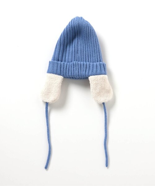 BREEZE（ブリーズ）の「耳付ニット帽（ニットキャップ/ビーニー・キッズ・ブルー/ベージュ/チャコール・50/54/58）」の15枚目の写真