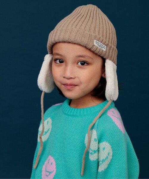 BREEZE（ブリーズ）の「耳付ニット帽（ニットキャップ/ビーニー・キッズ・ブルー/ベージュ/チャコール・50/54/58）」の19枚目の写真