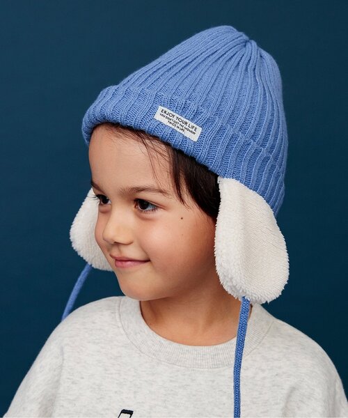 BREEZE（ブリーズ）の「耳付ニット帽（ニットキャップ/ビーニー・キッズ・ブルー/ベージュ/チャコール・50/54/58）」の20枚目の写真