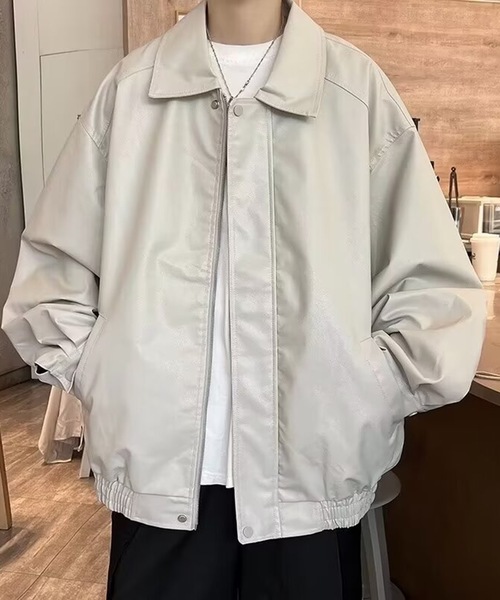 【セール】ヴィンテージライク合皮ジャケット（ブルゾン）｜Teem Store（チームストア）