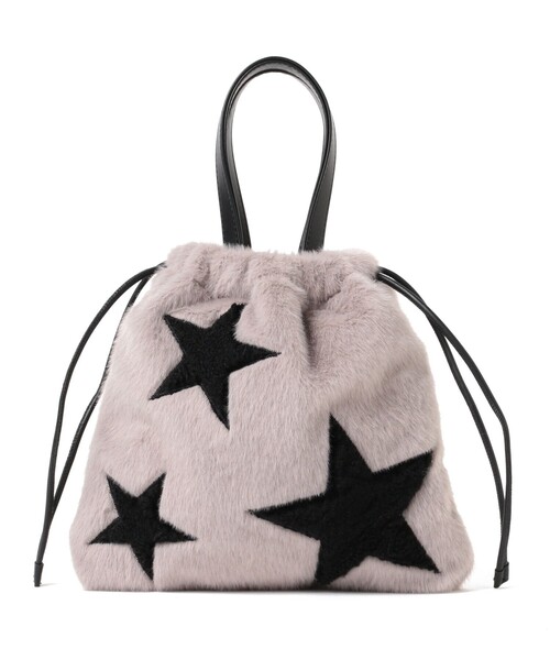 Ray BEAMS（レイビームス）の「【別注】CONTROL FREAK / ★ファー バッグ（トートバッグ・レディース・グレー/ブラック/サックスブルー・ONE SIZE）」の4枚目の写真