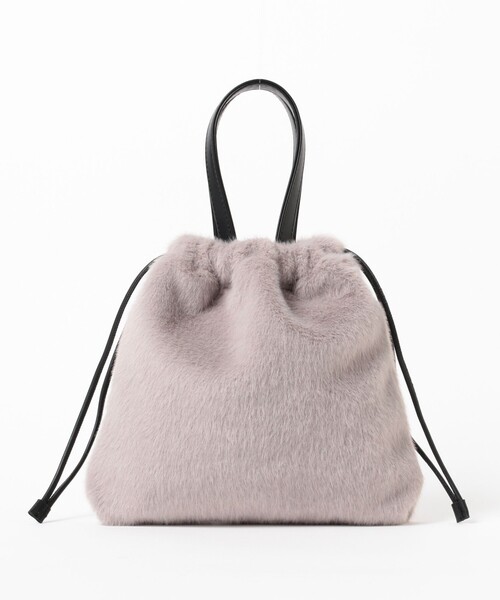 Ray BEAMS（レイビームス）の「【別注】CONTROL FREAK / ★ファー バッグ（トートバッグ・レディース・グレー/ブラック/サックスブルー・ONE SIZE）」の5枚目の写真